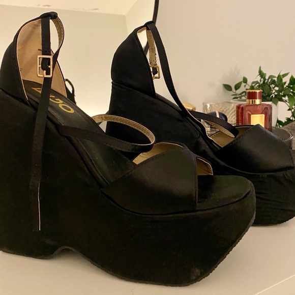 Ego Black Platform High Heel Shoes EU 41 - Picture 5 of 5